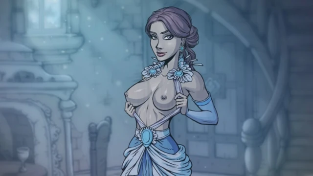 Sürtük hayalet kız göğüslerini teşhir ediyor ve müdürünü boşaltıyor - masum cadılar - porno oyunu