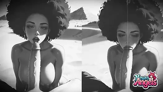 Siyah güzellik retro tarzı pornoyu seviyor