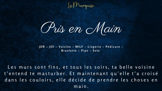 Your sexy neighbor hears you jerk off and doesn't resist - french audio porn