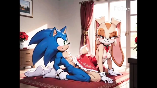 Bayan Sonic ile yapay zeka hedgehog futa partisi