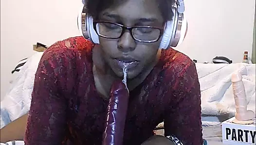 HD Ebony Neko Sloppy Blow