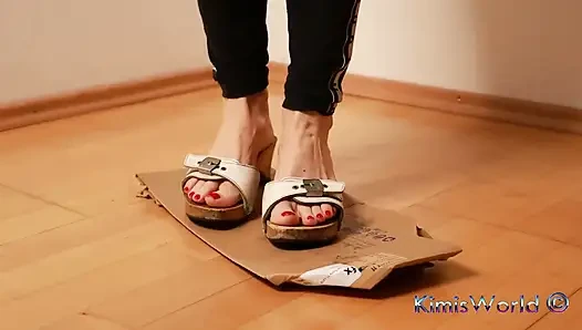 ASMR деревянная засоргает и раздавит обувную коробку