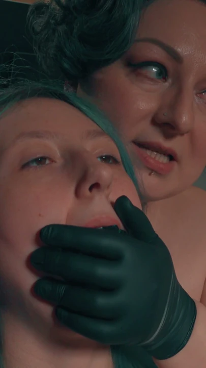 Dirty Sock Gag Hand Over Mouth - Stepmom Punishes Skinny Stepdaughter in the Kitchen | Klip 2