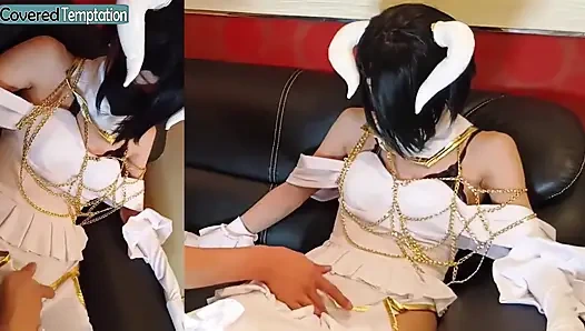 Gizemli veli succubus cosplay fantezi afet korumasını ve büyüleyici görsel varlığı harmanlıyor 1.