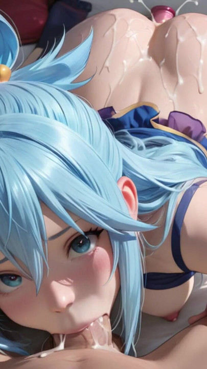 Konosuba'dan Aqua sikiliyor ve dölleniyor slayt gösterisi derlemesi | Klip 2