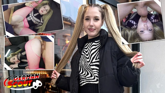 Alman izci - Berlin'de at kuyruklu genç Crystal White için büyük yaraklı anal seks oyuncu seçmeleri