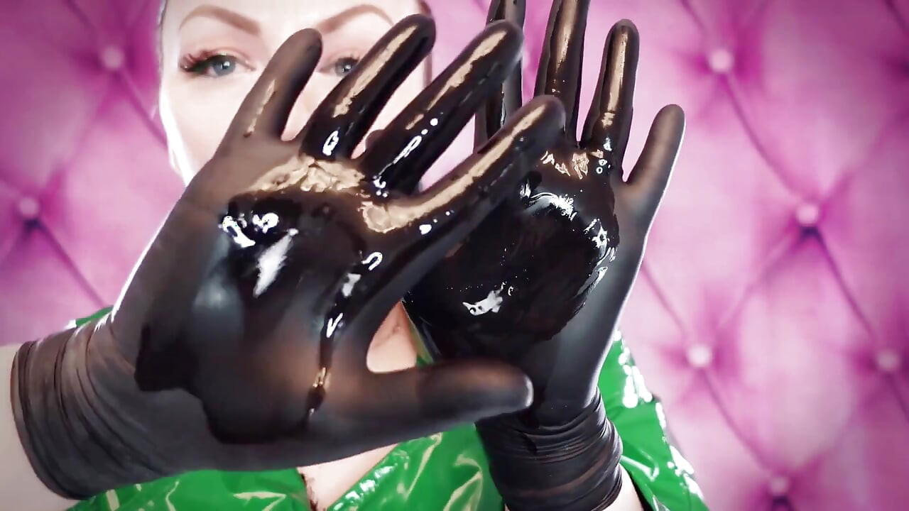 Asmr vid - nitril eldivenler ve yağ - fetiş glaminatrix arya grander - harika rahatlatıcı seksi sesli bakış açısı