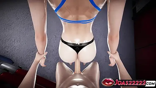 Seksi pang siyah bikini 3D animasyon - domaltmalı sikiş, bağlı amcık penetrasyonunu kaldırma ve sarkık kemik dölleme