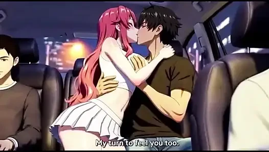 Stepsister seduce stepbrother sitting on car back seat