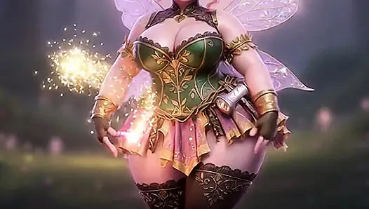 Thicc pembe peri büyük götünü sihirli değnekle sallıyor