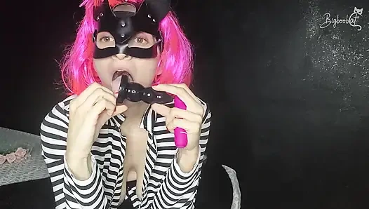 Come watch my big natural tits bounce as I masturbate in my pussy mask