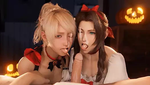 3d derleme: final fantasy tifa oral seks jessie doggstyle aerith üçlü oral seks sansürsüz hentai