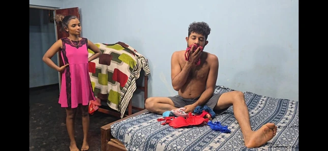 My stepbrother fucks me after sniffing my panties