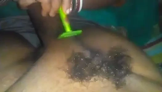 Wax lined the cock's hair and took the maze.