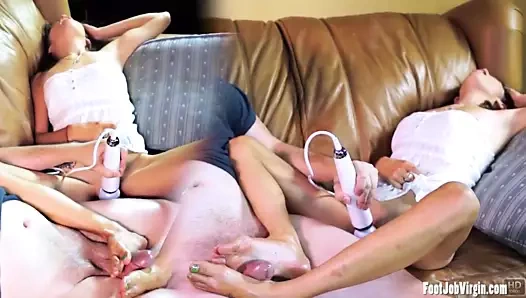 seksi kız veren bir footjob mastürbasyon