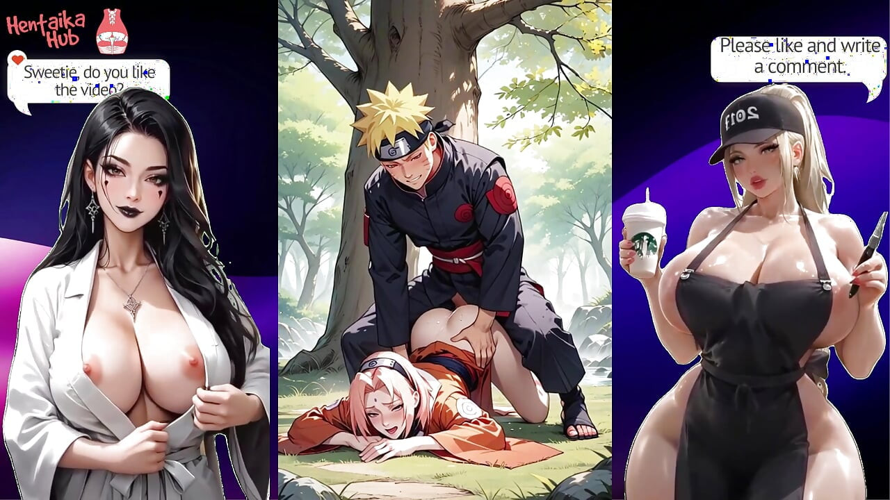 Anime Naruto'dan ateşli kaltak Sakura ile 2 boyutlu hentai derlemesi