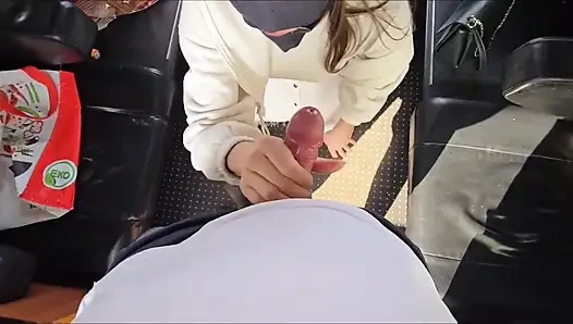 Caught on a train - Blowjob - Public