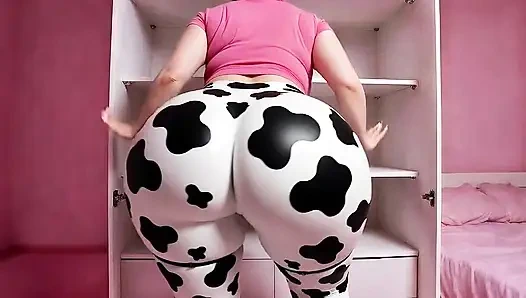 Büyük götlü inek bacaklı kadın