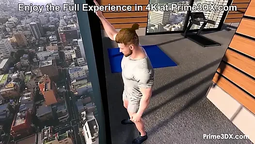 Futanari Gym Domination: Buff guy gets intensely pleasured by hung futa in a sweaty workout session at Prime3DX