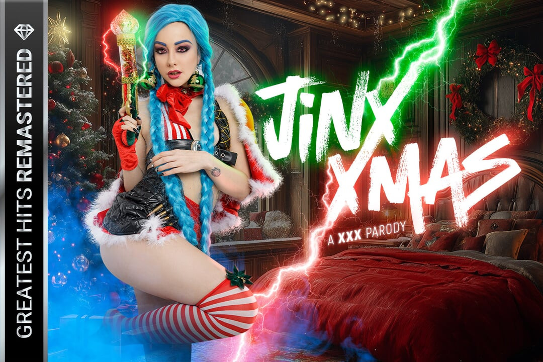 Vrcosplayx - Jinx gibi alessa savage Noel Baba'nın çuvalını boşaltmak ve şeker sopasını emmek için kesinlikle çaresiz