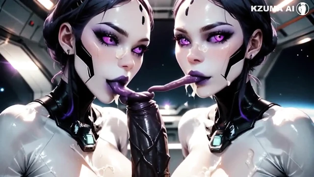 Kadın yarak yalıyor ve emiyor - hentai ai