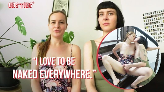 Ersties - Sally ve Delfine koridorda ateşli lezbiyen seks yapıyor