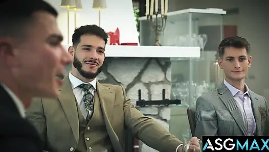 Asgmax - patron, göt altı, capo ve askerler - hepsi büyük yaraklarla eşcinsel grup seks yapıyor