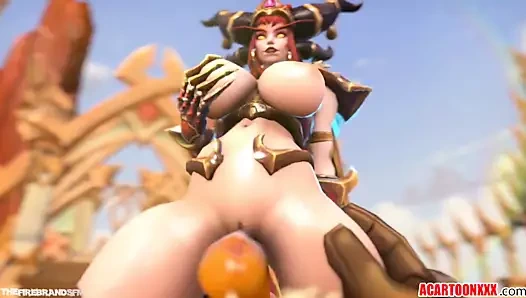 Büyük memeler alexstrasza gets becerdin sert tarafından büyük çük