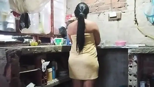 Before taking a shower we had lesbian sex