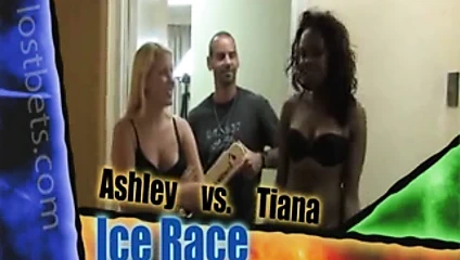 ashley ve tiana ile buz yarışı