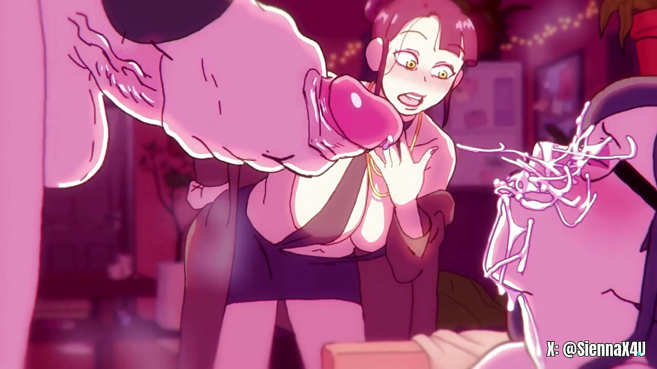 Animasyonlu üçlü creampie fantezisi - Hardcore karikatür sahnesi