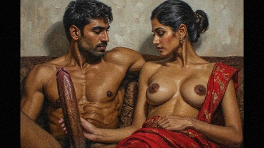 Banglore kızı kocasının önünde ilk büyük zenci yarağını sert sikiyor