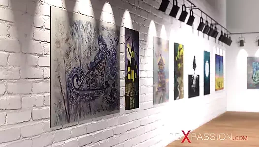 Ateş şeytanı karanlık kalede sert genç güzel sarışınla sikişiyor