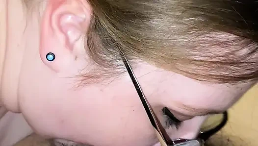 Büyük boy beyaz kadın Meksikalı adamın kalın yarağını emiyor