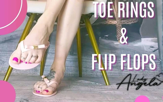 Lady angela ayak parmaklarını çalıyor ve parmak arası terlik - sessiz hayranlık