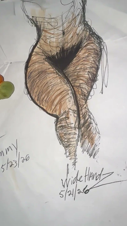 Bu bir WideHandz test mankeniydi. Bu orijinal çizimin bir kopyasıdır, birkaç renkli kalemle renklendirilmiştir.