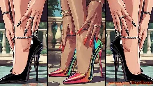 Yüksek topuklu ayakkabılar alle sitelerinden boşalıyor ateşli anime kızları tarafından yalanacak