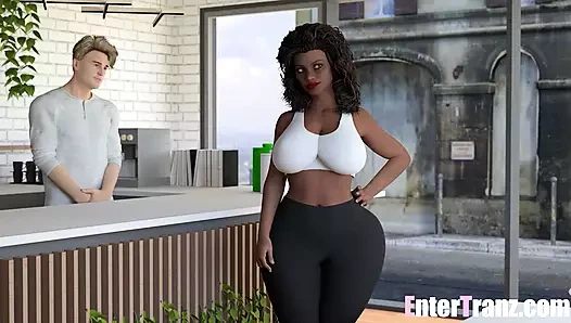 Freaky trans kadın yutmak horoz