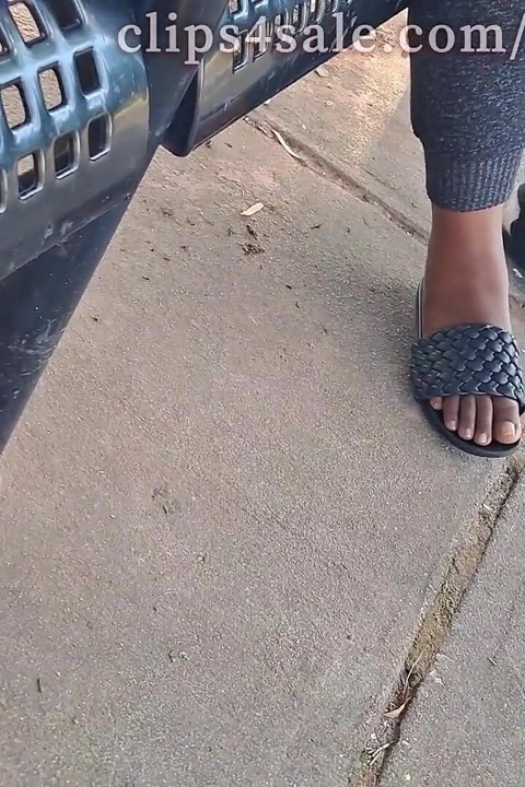 Hot Fudge Tasty Feet Left Foot Wrapped at the Bus Stop