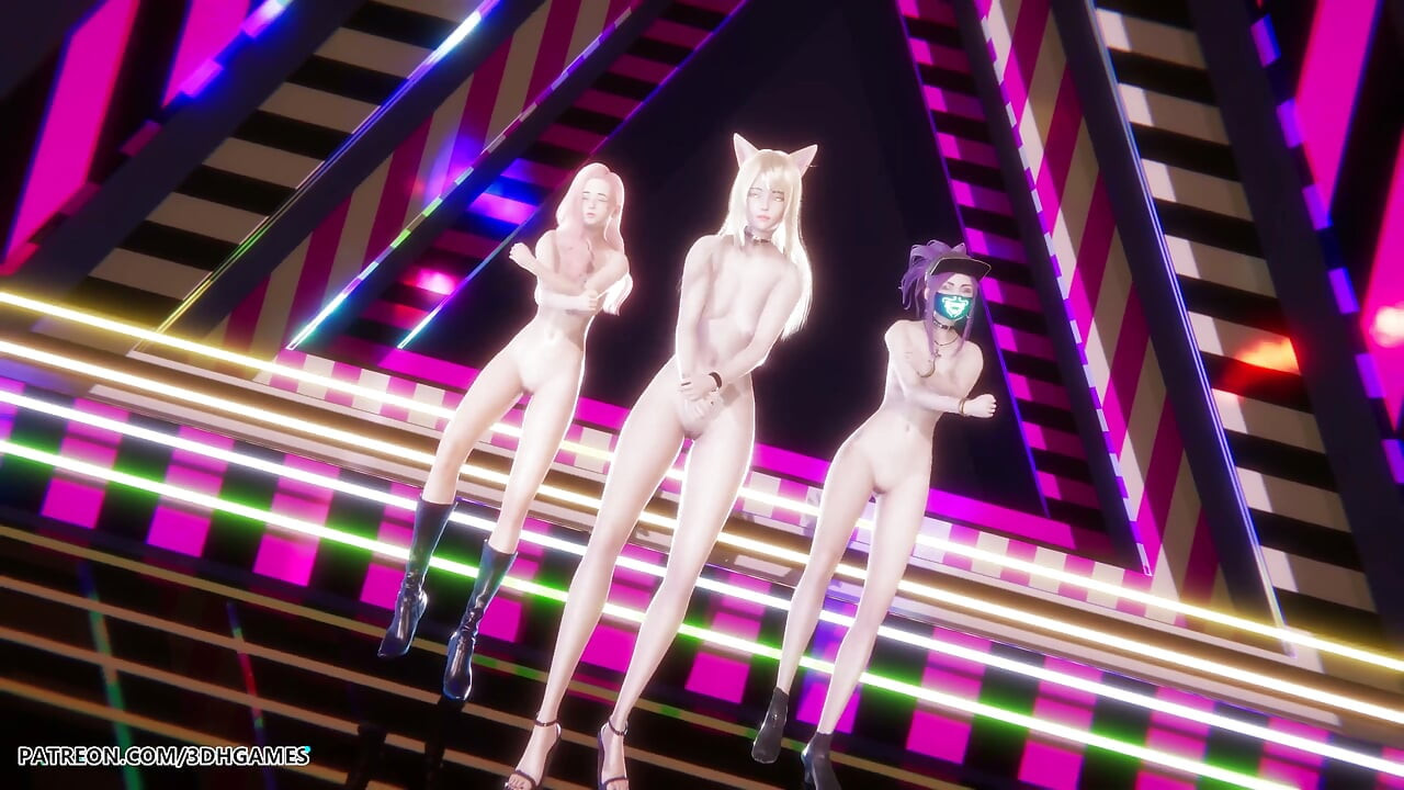 Mmd Babymonster - Hadi Vuralım! Ahri, Evelynn ve Akali League Of Legends'ta çıplak ve duyusal dans ediyor. Sansürsüz Hentai 4K'da 60 FPS'de