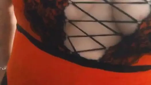 Bbw içinde seksi kırmızı birlik