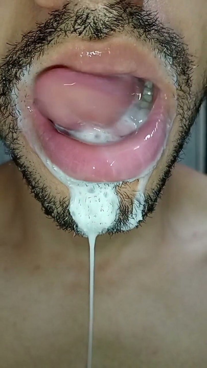 Cum in my mouth, play with your cum, and swallow it, sexy, femboy, trans, gay naughty, tongue, sloopy, six pack… | Clip 1