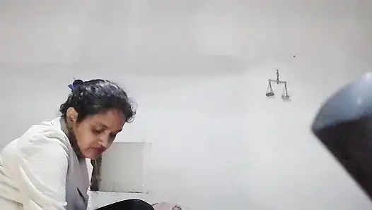 Step mother's home work with step son while husband was away
