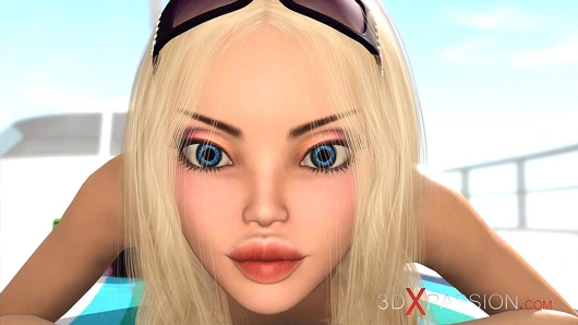 Seksi bir sarışın var anal seks ile 3d sıcak dickgirl üzerinde bir ada