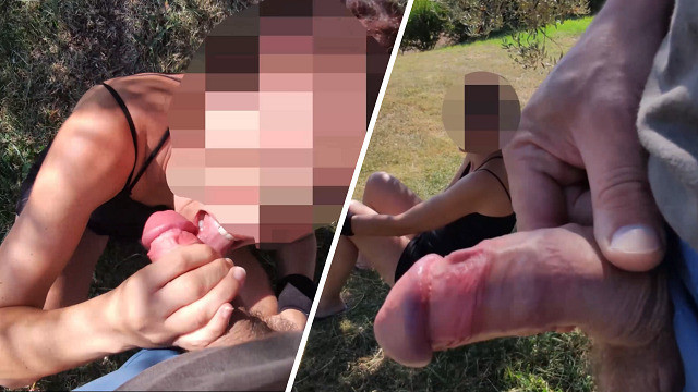 Halka açık bir parkta bir kızın önünde sikimi dışarı çekiyorum ve yüzüne cum
