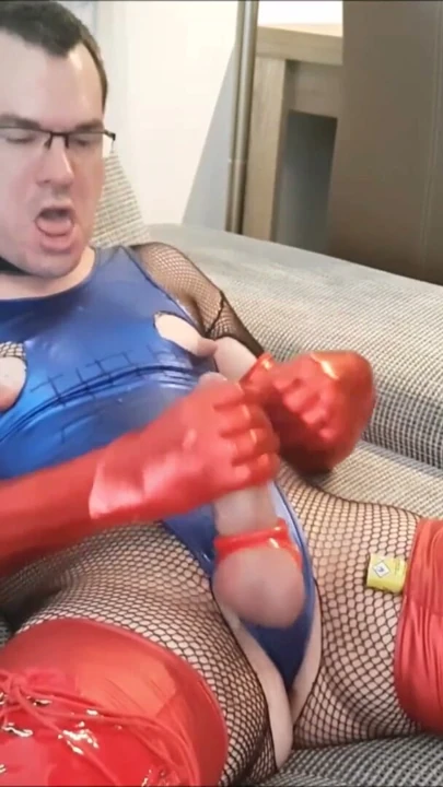 Huge Cock Sissy Crossdresser CD Slut Jerk and CUM | Clip 1