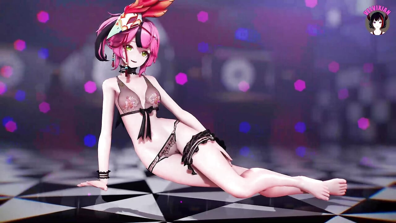 Arashi seksi iç çamaşırlı dans ediyor (3 boyutlu hentai)