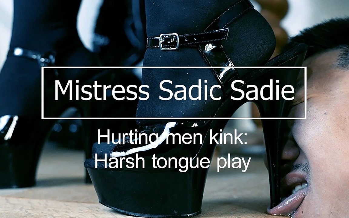 Sert dil oyunu! Topuklarımla dilini parçalıyorum. Kink Hurting Men