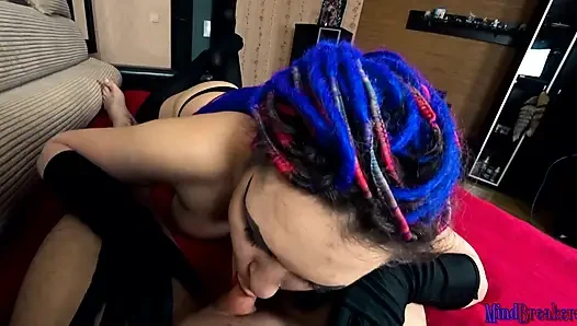 Sürtük gotik üvey kız kardeşim sevgililer günü için çifte hediye yaptı