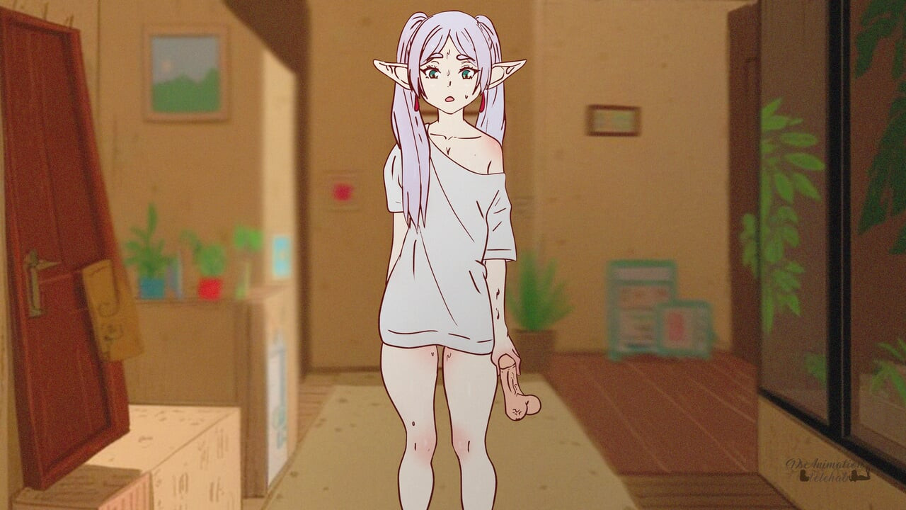 Frieren yapış yapış döl içinde kaldı ve götten sikildi! Stark, Fern Hentai, çizgi film, parodi!
